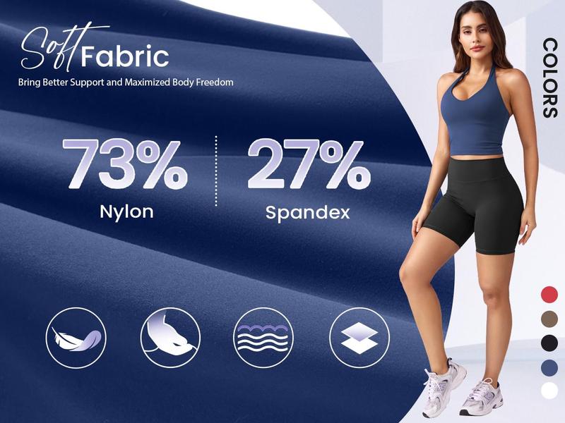 YEOREO Womens Halter V Neck Padded Crop Tank Top Sleeveless Backless Hazel Camisole Trending Aesthetic Summer Fit Workout