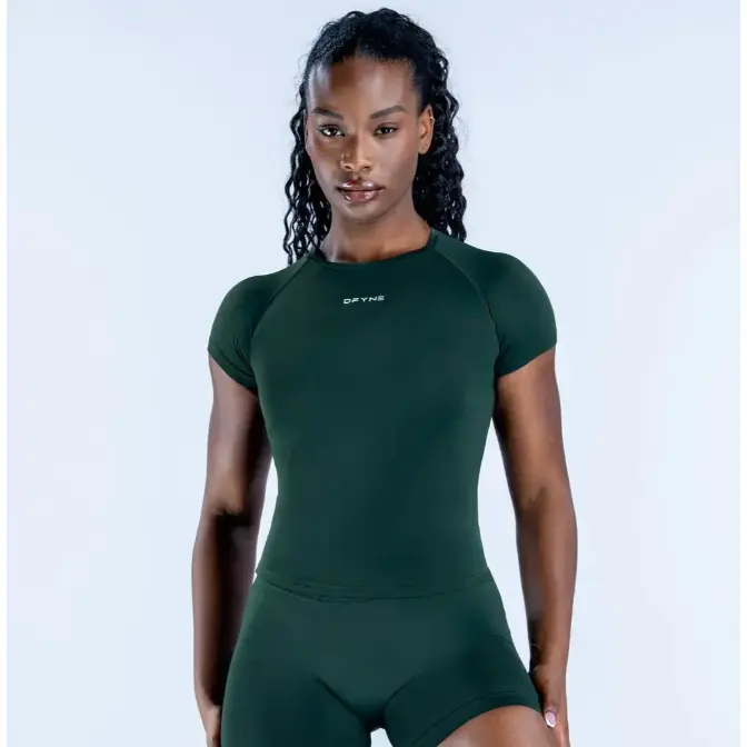 DFYNE 2 Piece Buttery Soft Workout Set| Seamless Squat Proof Booty Lifting Gym Outfit for Women Yoga Pilates Shorts + Top, Women's Gym Wear, Gym Wear