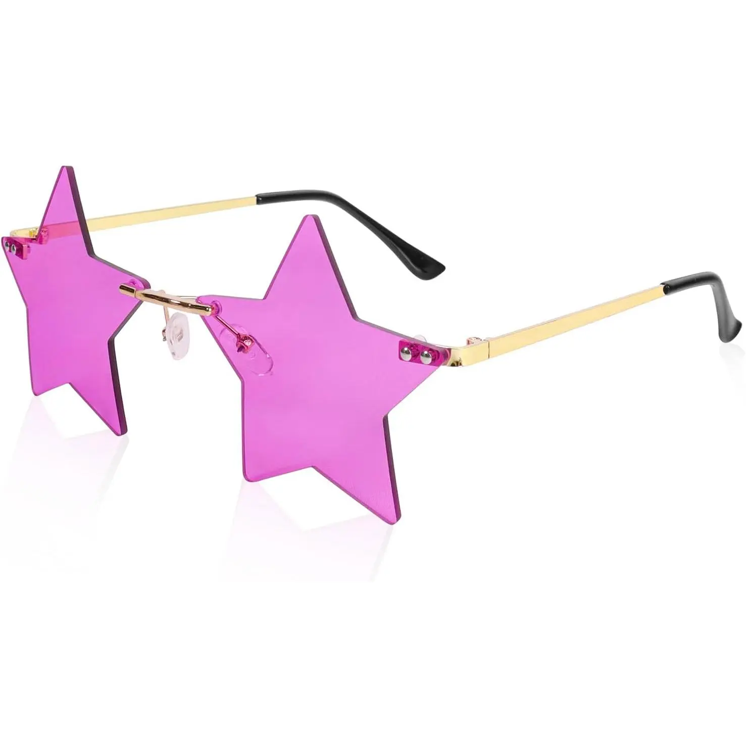 Rimless  Shape Sunglasses Fashion Glasses Women Men Party Christmas  Glasses Pentagram Sunglasses