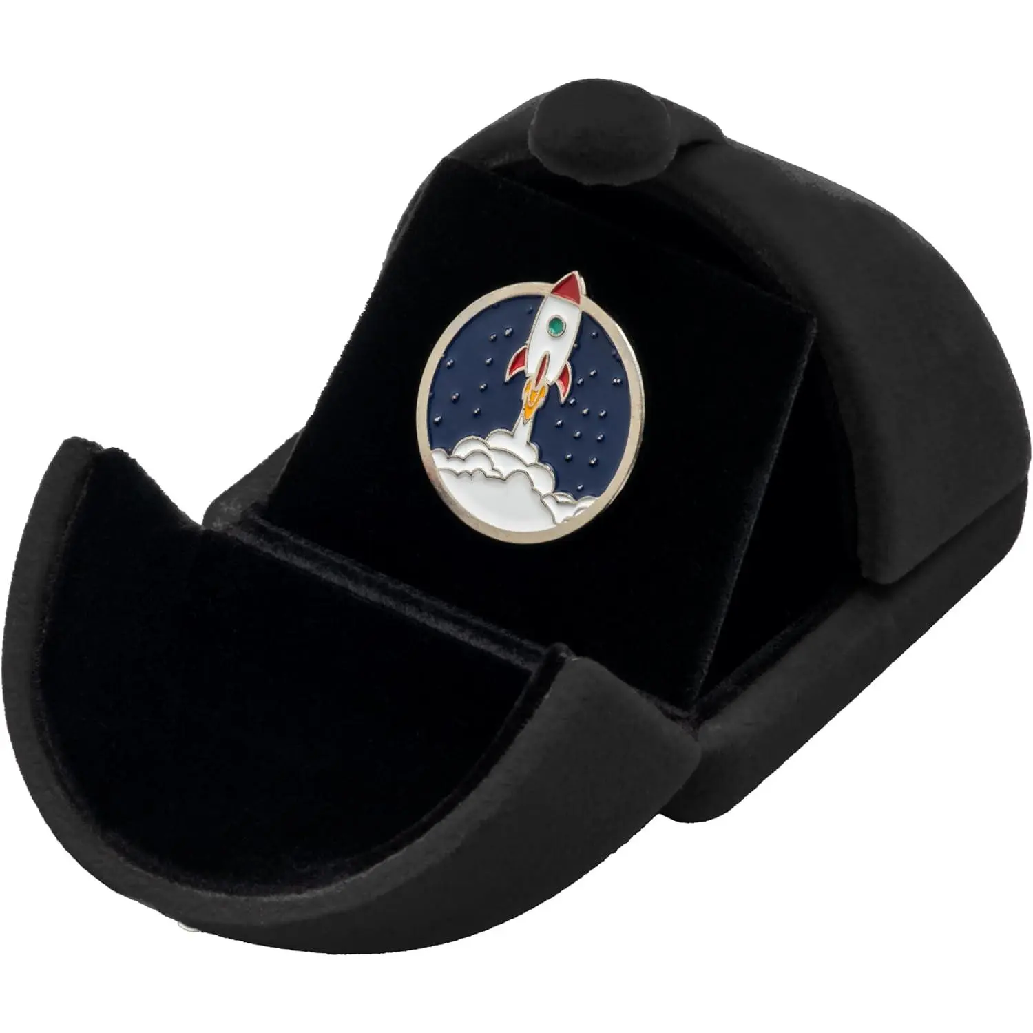 Small Single  Lapel Pin Display Box Case for  Badges Collectible and Medals (Black)