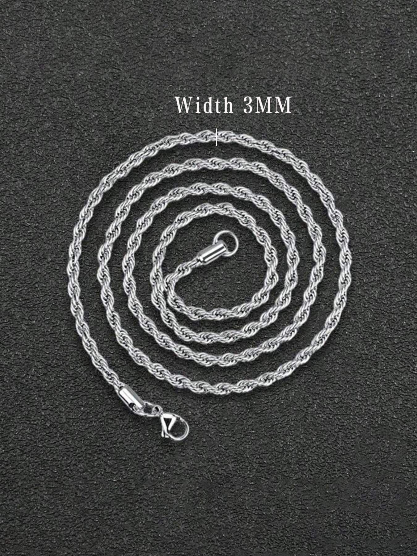 Stainless Steel Twist Chain Necklace, Unisex Hip Hop Jewelry, Perfect Gift for Birthday Christmas Father's Day, No Fading Design