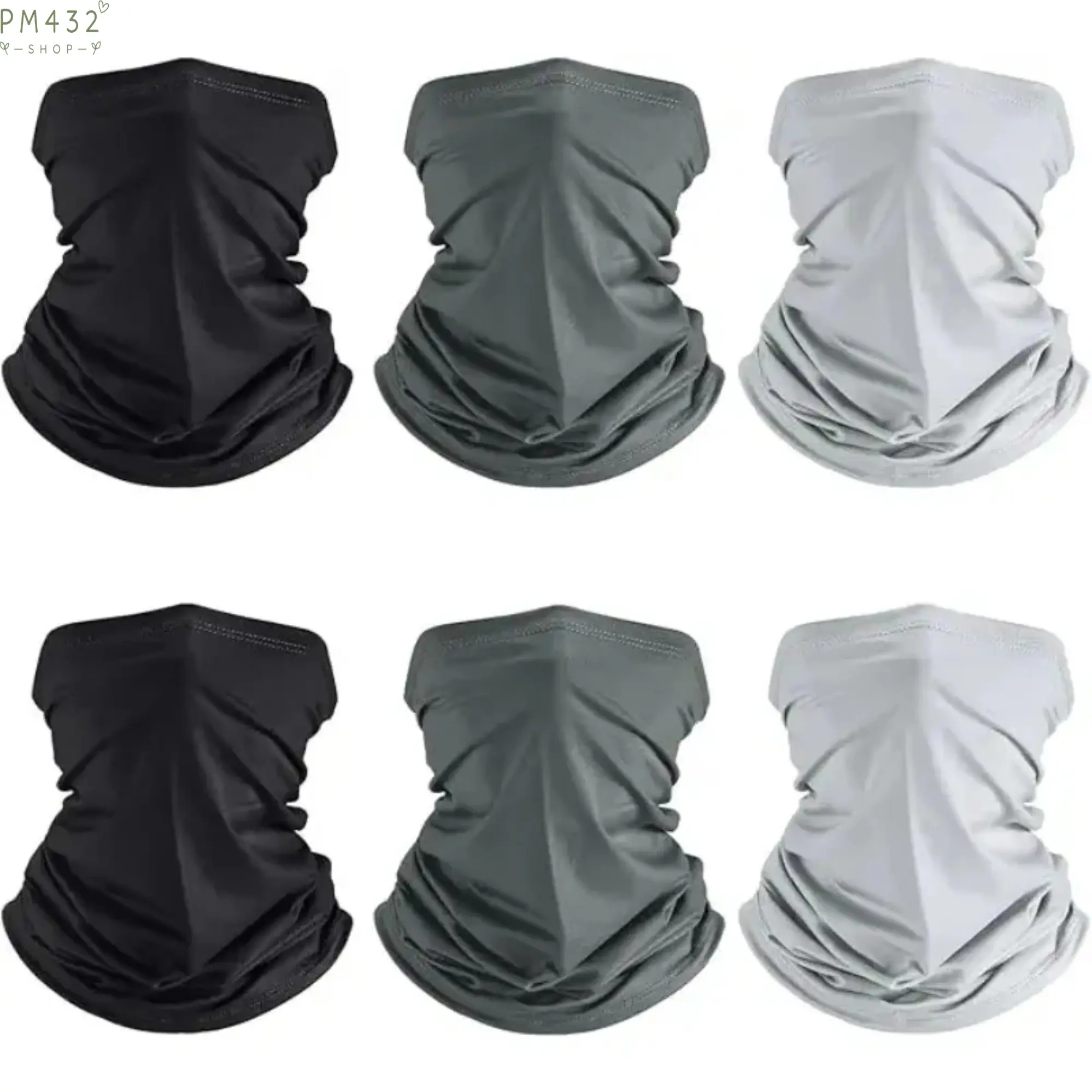 6 Pack Cooling Neck Gaiter, UV Protection Sun Scarf Face Cover for Men & Women, Lightweight Breathable Cotton Neck Warmer with Stretch Fabric, Outdoor Sports Accessory for Cycling, Hiking, Running, Fishing & Daily Wear