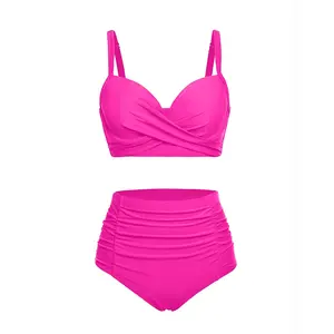 Yonique Women Underwire Bikini Set High Waisted Tummy Control Swimsuit Two Piece Push Up Bathing Suit  SwimWeek  summervibes