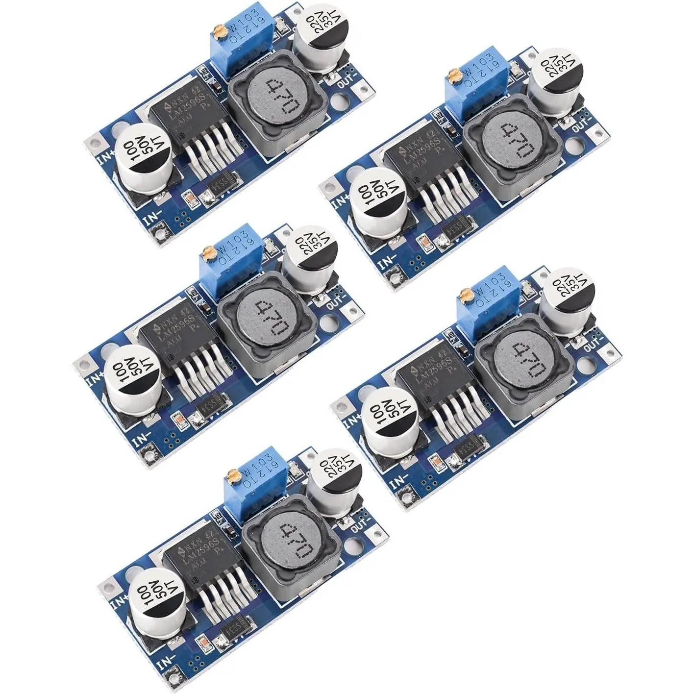 5 Pack LM2596 DC-DC Buck Converter 3.0-40V to 1.5-35V Adjustable Step Down Voltage Regulator Power Supply ModuleGift