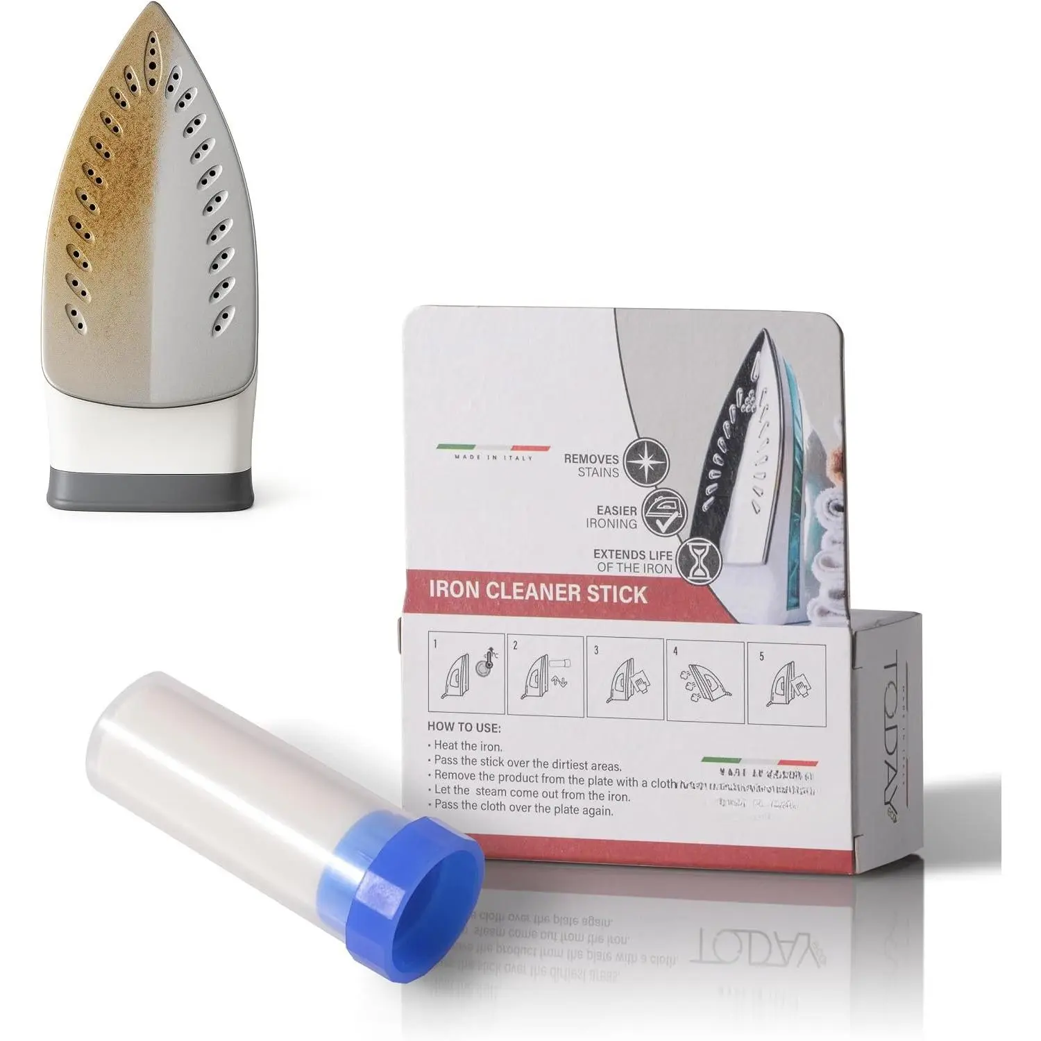 - Iron Cleaner Stick for Hot Soleplate – Steam Iron  Remover and Plate Descaler – Removes Stains and Starch – Easy to Use –