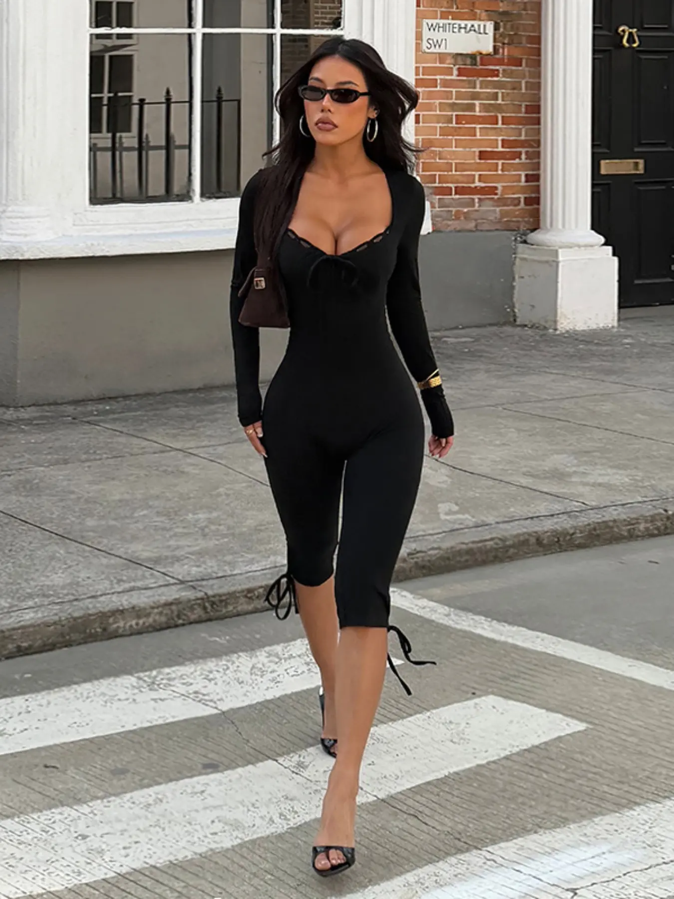 Lace Long Sleeve Romper, Fall Season Fashion, Stylish One-Piece, Perfect for Casual Wear, Comfortable and Trendy Design, Fit