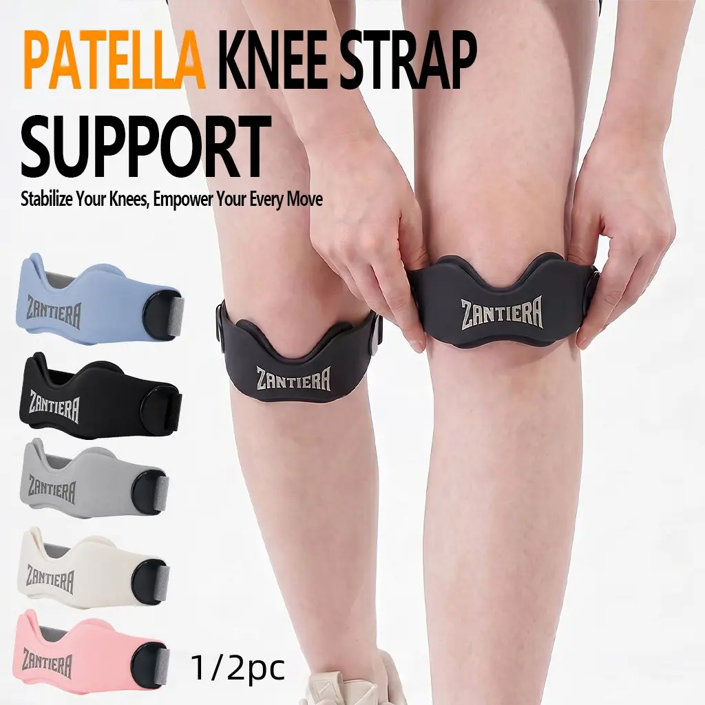 Professional Second Generation Silicone Patella Brace, Shock Absorption, Compression, Breathable, Adjustable Knee Support for Running, Jumping, Tennis, Patellar Knee Brace