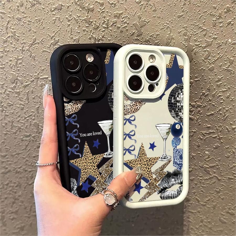 Phone Case - One Leopard Martini Disco Phone Case Compatible with for Apple iPhone 17 E Air Pro ProMax iPhone16 15 14 Plus 13 12 Mini 11 X XS XR. This Anti-Drop Phone Case Offers Camera Protec