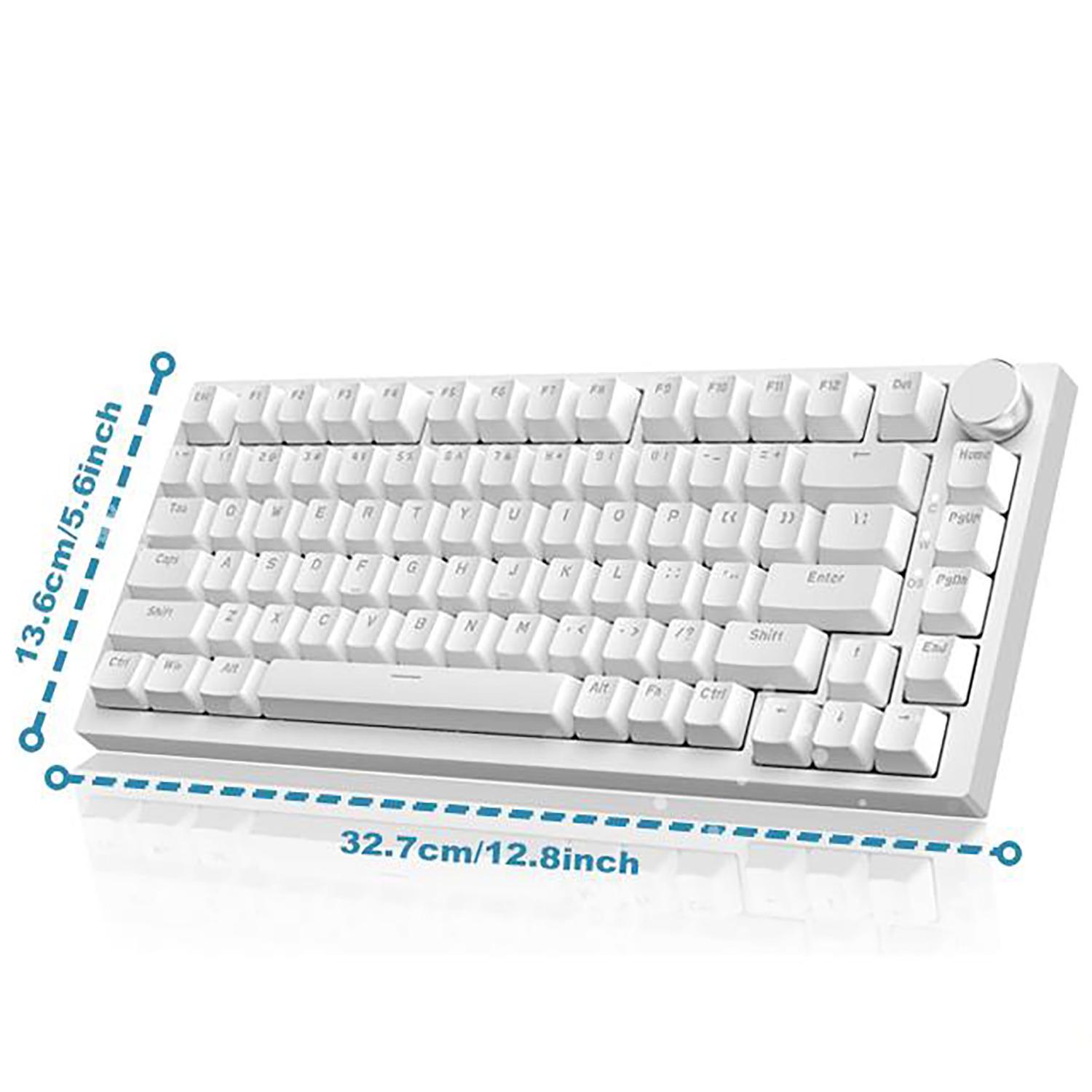 Wired Mechanical Gaming Keyboard, 82-Key Keyboard with Knobs & Hot ...