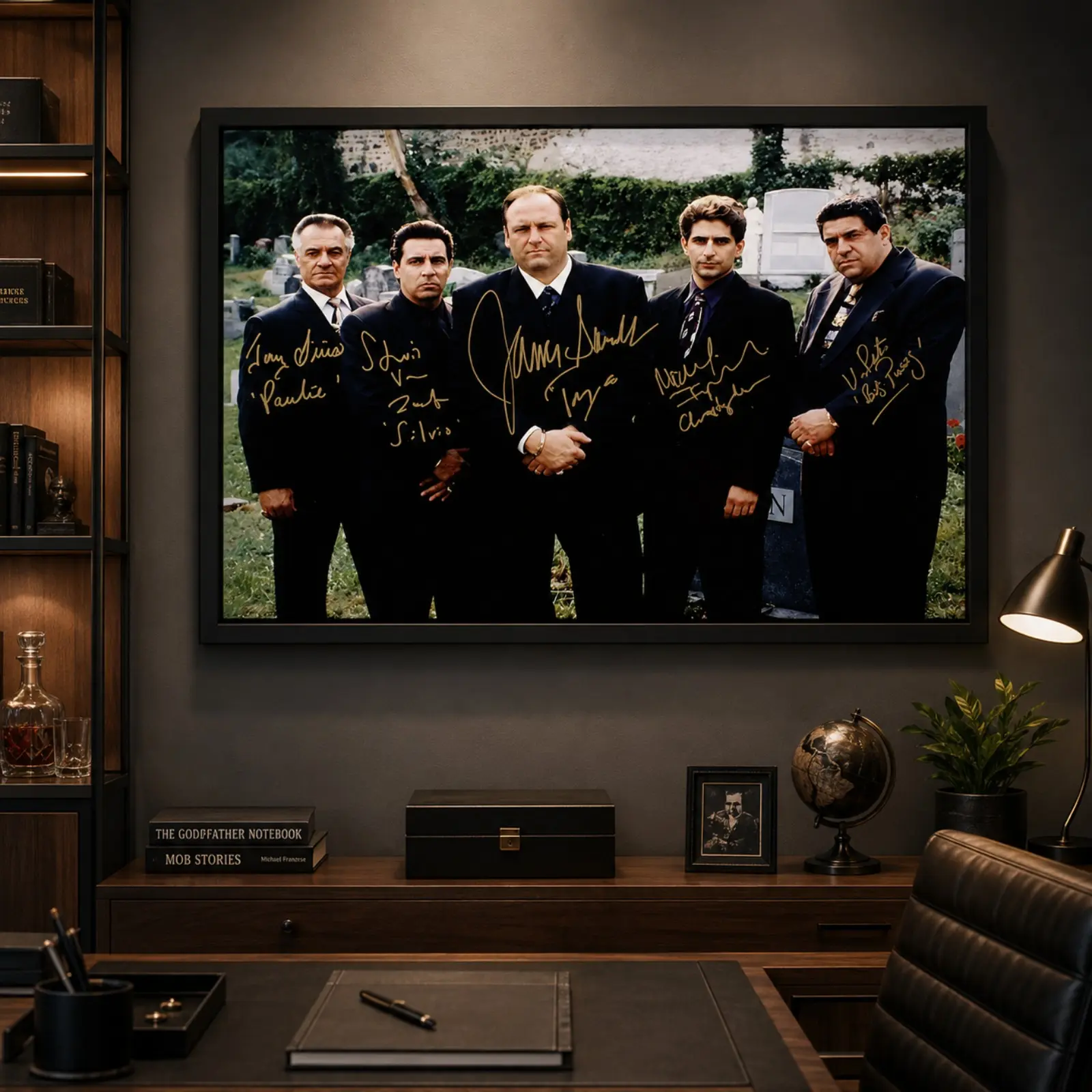 The Godfather Movie Poster, The Godfather Cast Signed Style Canvas Print,Wall Art Vintage Movie Decor Photo, Don Corleone Film Poster, Luxury Man Cave Room Decoration, Cinematic Retro Home Decor Canvas, Bedroom Office Wall Hanging Poster
