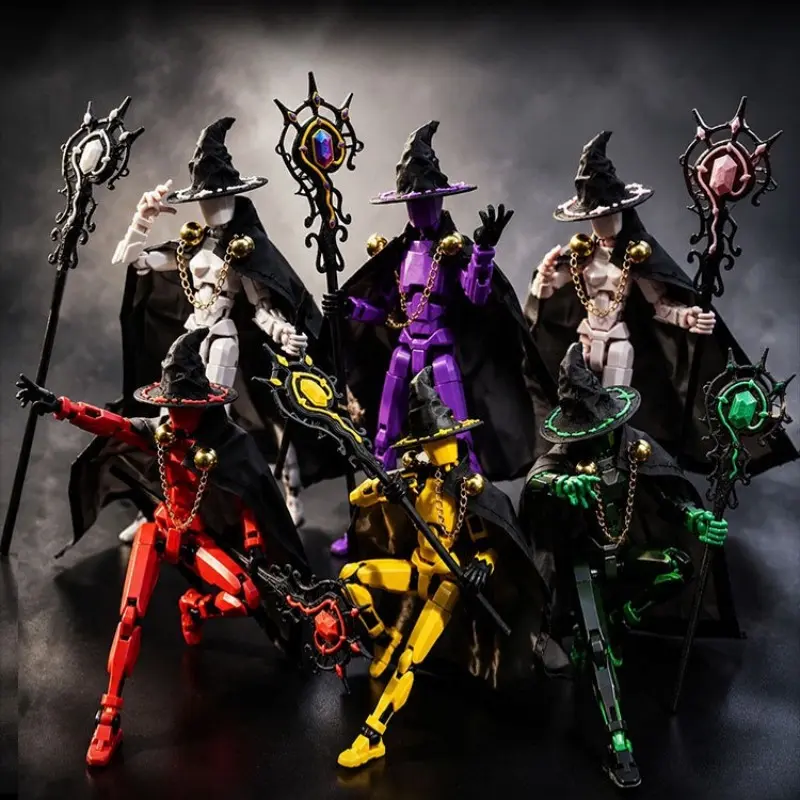 [6-Pack] T13 Action Figure Set, Articulated Figures – Fully articulated robot models available in purple, green, red, white, as collectibles and desktop decorations for kids and adults