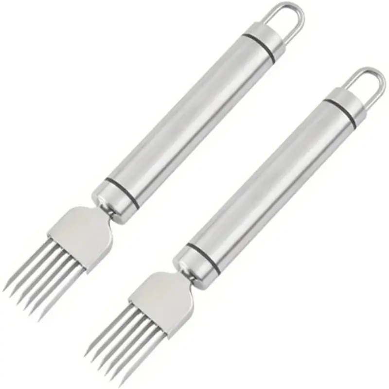 2Pack Green Onion Slicer, Multi-Blade Kitchen Herb Cutter, Professional Scallion Shredding Tool (2, Silver )