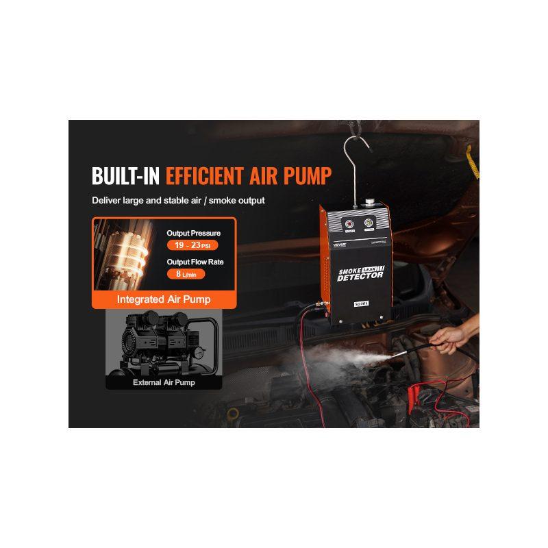 VEVOR Automotive Smoke Machine Leak Detector, EVAP Smoke Machine Leak Tester with Built-in Air Pump, Dual-Mode Vacuum Pipeline Fuel Diagnostic Detector for DC12V Cars, Motorcycles, Trucks, Boats, ATVs