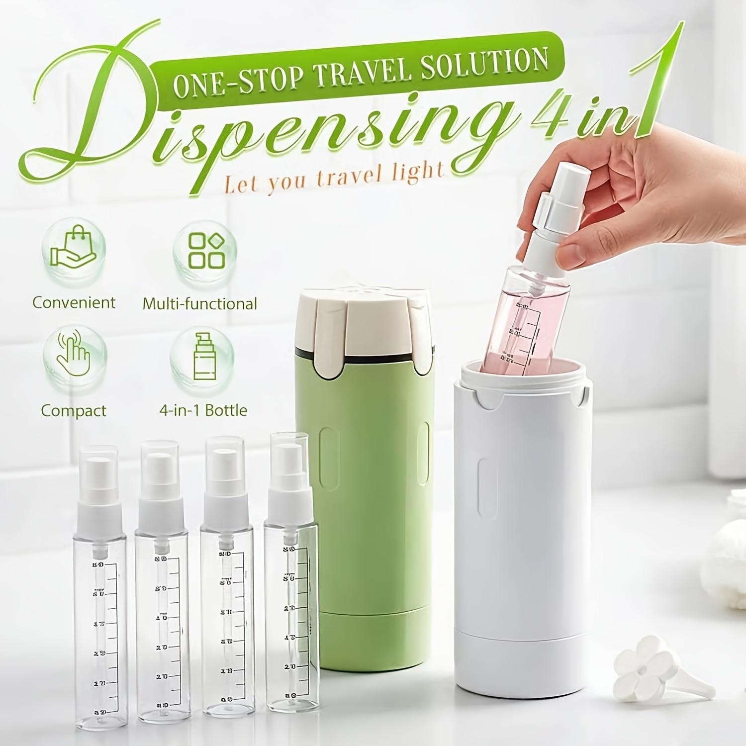 2pcs 4-In-1 Travel Dispenser, Leakproof Travel Bottles for Toiletries, Portable Shampoo Lotion Conditioner Cream Containers, Travel Essentials for Women Men