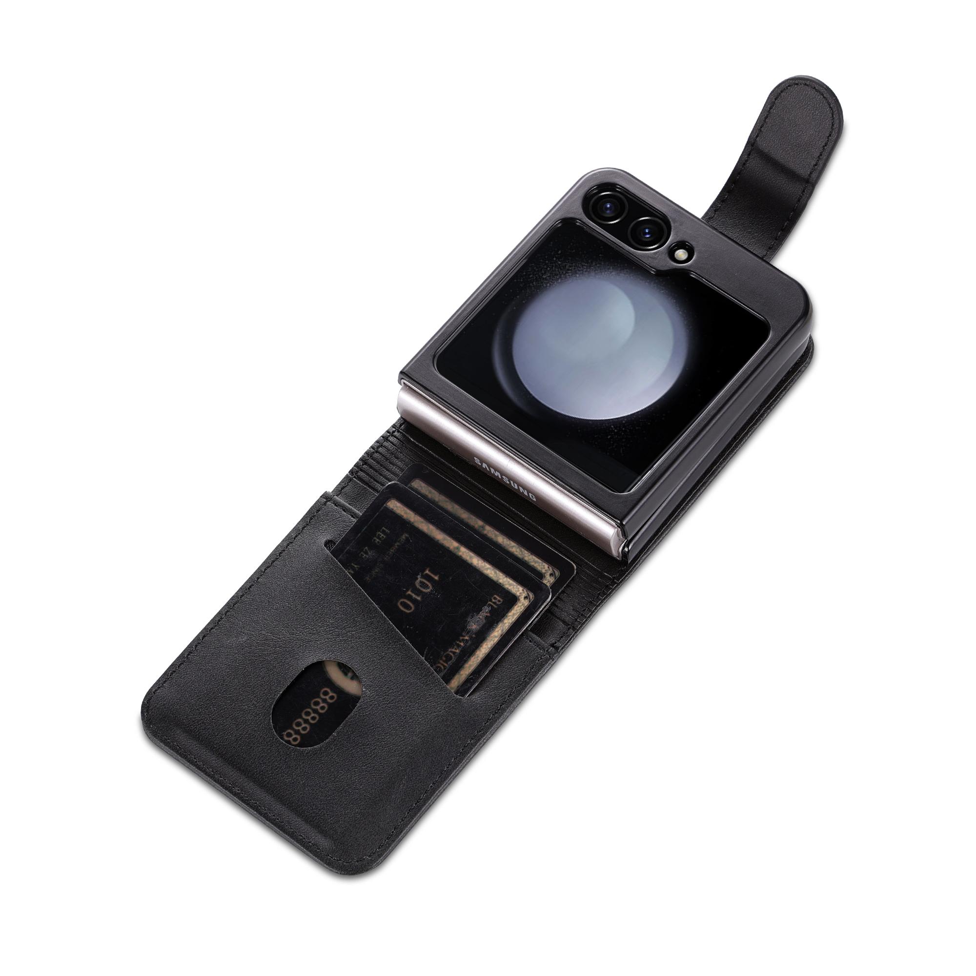 New PU Leather Wallet Case for Samsung Galaxy Z Flip7/flip6/flip5, Shockproof Cover with Card Holder Design, Stylish Phone Accessory