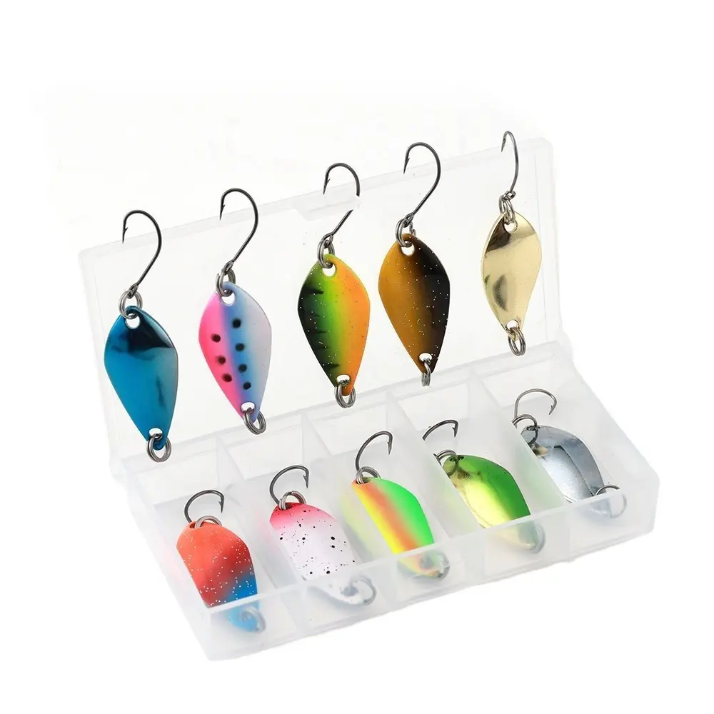 3.5g 10-Pack Dual-Color Metal Spoon Lures - Micro Fishing Lures for Trout, Panfish (No Excessive Features Included), Trout Fishing Lures, 3.5G 10Pcs