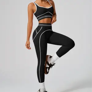 Two-Piece Sports Set Women's Seamless Yoga Outfit, Buttery Soft Quick Dry Activewear, Tummy Control Butt Lifting Squat Proof Slim Fit Suit, For Hiking Running Gym Pilates Daily Athleisure, Gift For Her,summerwins