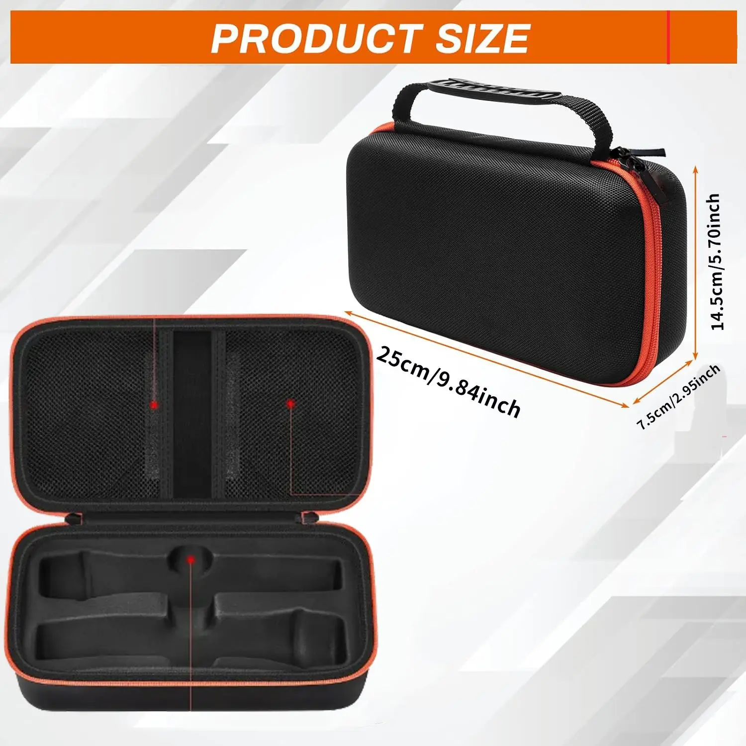 Eva Portable Travel Bag Storage Box, Microphone Case for Wireless Two Mic System, Compact Microphone Travel Pouch, Durable Eva Material, Carry