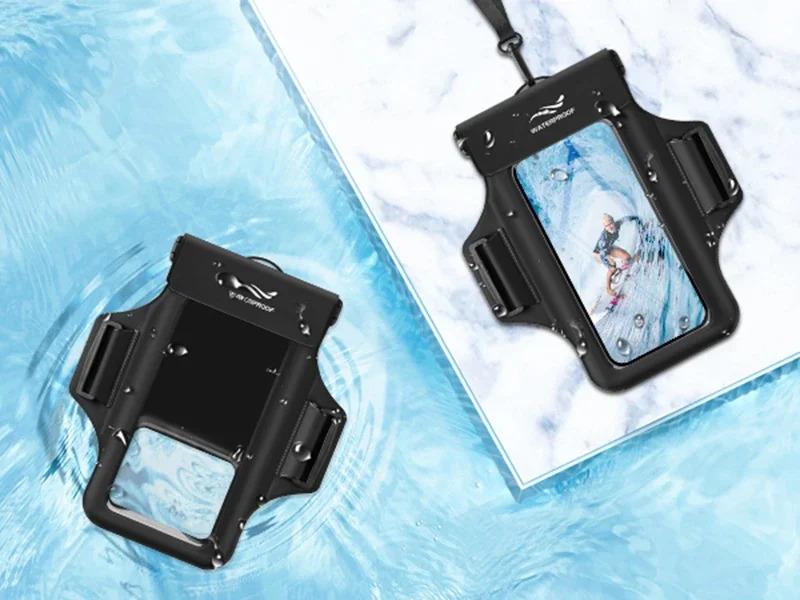 Armband Mobile Phone Waterproof Pouch For iPhone 17 16 15 14 13 12 Pro Max 15 Plus Swimming Surfing Diving Arm Phone Bag