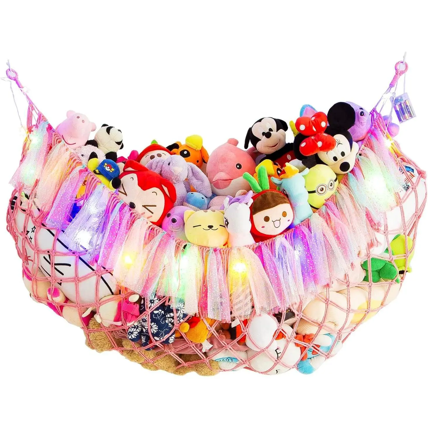 Hammock for Stuffed  Net Boho Macrame  Hammock with Led Light Stuffed  Storage Ideas Plush  Display Squishmallow Holder Net-