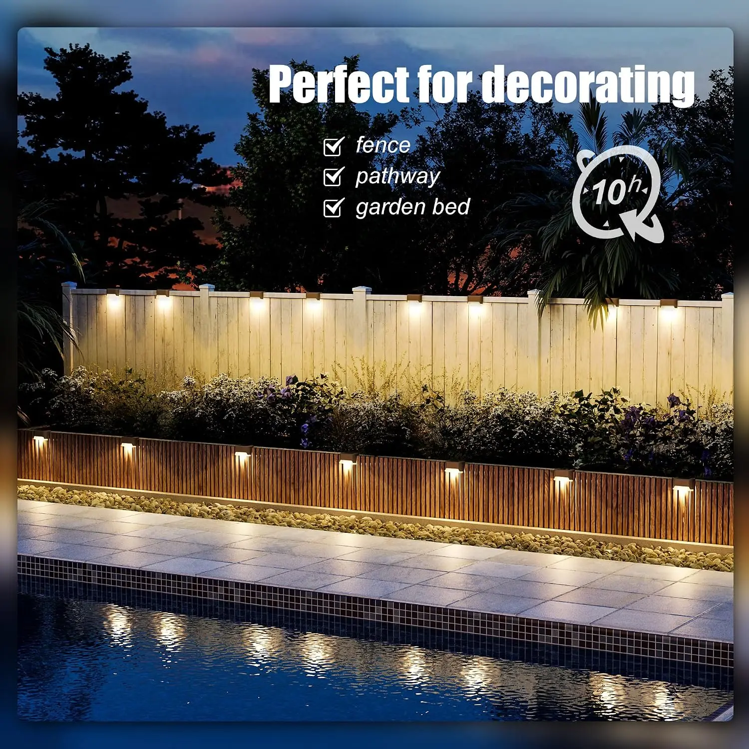 Solar Deck Lights Outdoor 16/8 Pack, Waterproof LED Step Lights for Stairs Fence Yard Patio, Wireless Solar Powered Pathway Decoration Lights