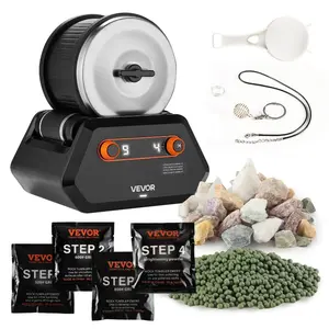 VEVOR Rock Tumbler Kit, 2.5 lbs Rock Polishing Kit, 9 Speed Settings 9 - Day Polishing Timer Stone Polishing Kit, Rock Polisher with Rough Gemstones and Polishing Grits, Rock Polisher for Kids Adults