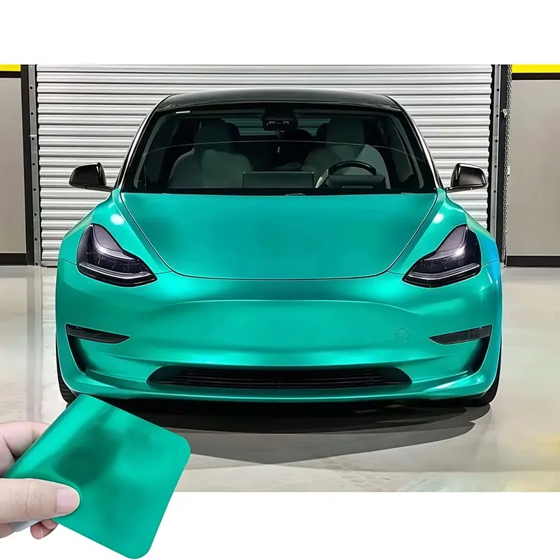 Premium Matte Satin Chrome Metallic Teal Vinyl Wrap Film Car Motorcycle Sticker Decal With Air Release Self Adhesive
