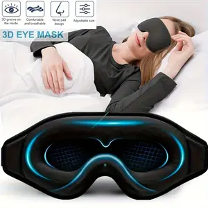 1pc Sleep Mask, 3D Deep Contour Eye Mask with Adjustable Straps to Fit Different Head Shapes, Universal Eye Mask for Men and Women to Block Light,  Blackout Soft and Comfortable Eye Mask for Night Shifts, Travel, Yoga, Naps, Black, for Bedroom