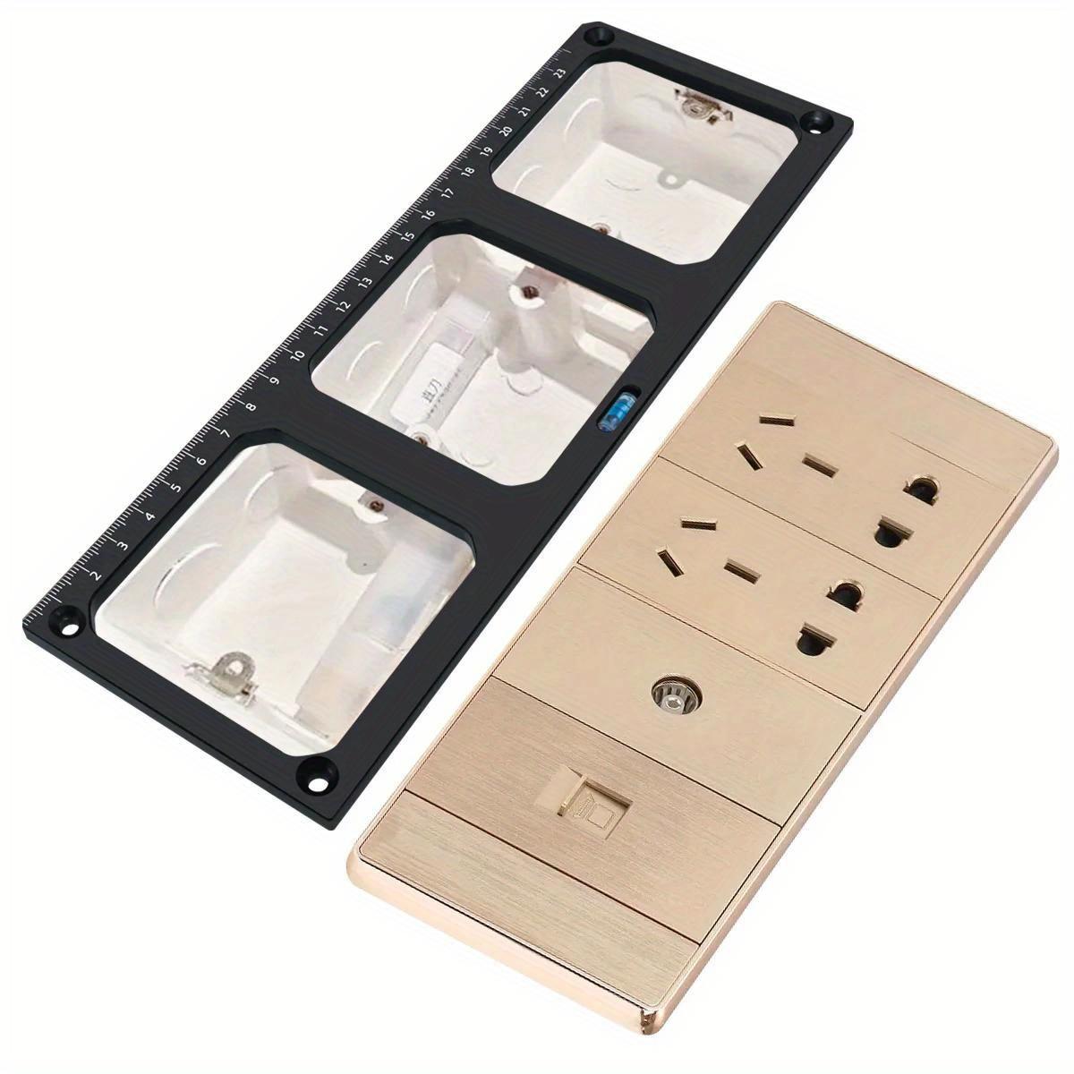 Switch Socket Opening Template, 86 Type Socket Box Hole Template, Wood Board Slotting Template for Cabinet Woodworking Tool Accessories