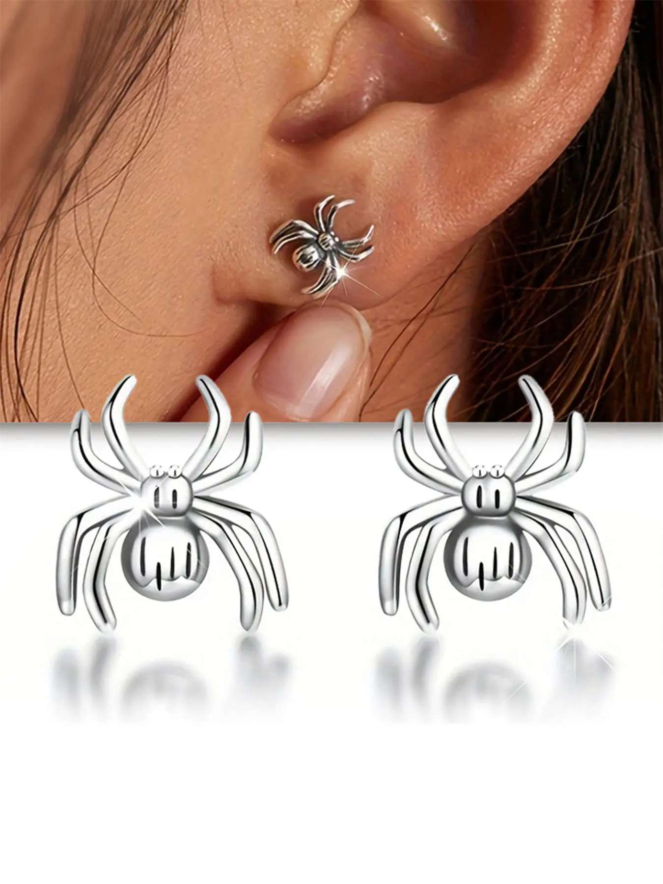 1 Pair Simple Spider Stud Earrings For Halloween Party Jewelry Halloween's Day Gift