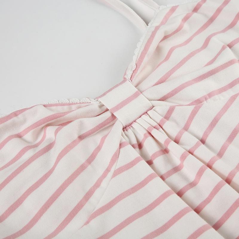 Sweet Striped A-Line Ruffle Spaghetti Strap Vest, Y2K Style Pleated Twist Fashion Top, Tight-Fitting Fall & Winter Women's Clothing