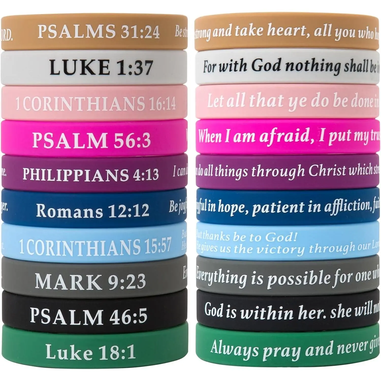Verses Bracelets Motivational Christian Rubber Bracelets Faith Hope Wristbands Bracelets for Men Women Teens