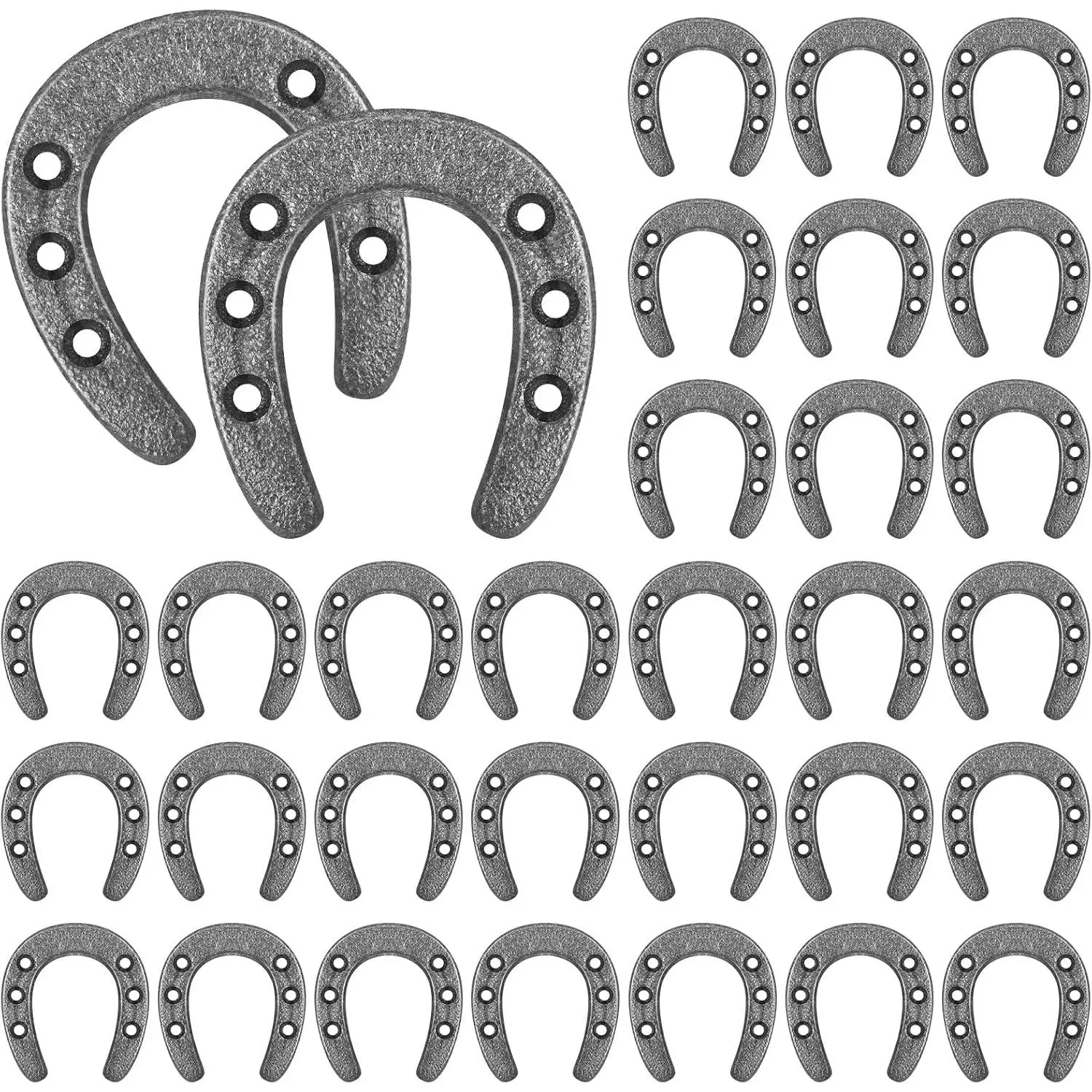 30 Pack 1.77 x 2 Inch Cast Iron Horseshoe for Crafts or Decor Western Theme Wall Decor Mini Older Iron Horseshoes for Wall Hung Durable Horseshoe for Good Lucky Party Favor Decoration