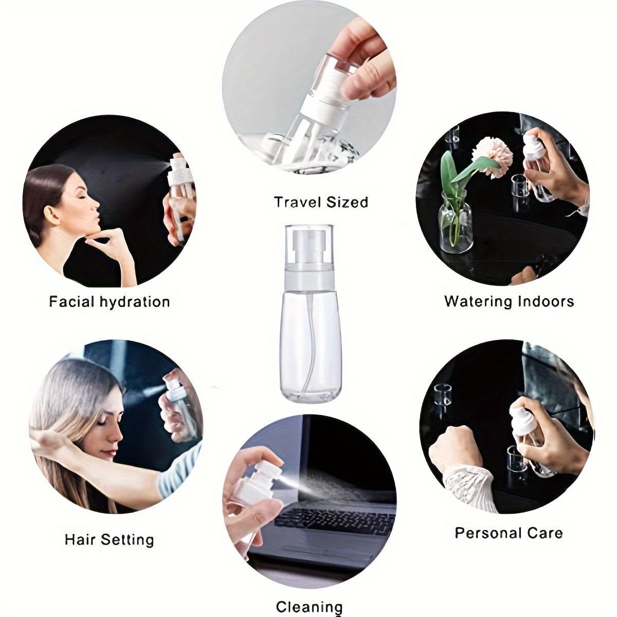 1Pc Portable Fine Mist Spray Bottles - 2.03oz/1.01oz Travel Size, Hypoallergenic Clear Perfume & Lotion Dispenser with Pump, Facial Tools