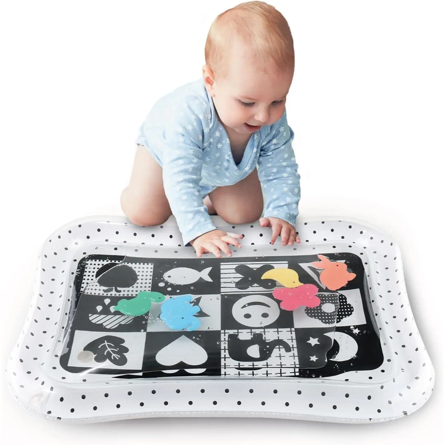 Tummy Time Water Play Mat for Babies, Girls or Boys - High Contrast Sensory Developmental Toy, Infant Baby Floor Toys Games, Baby Essentials Must Haves -