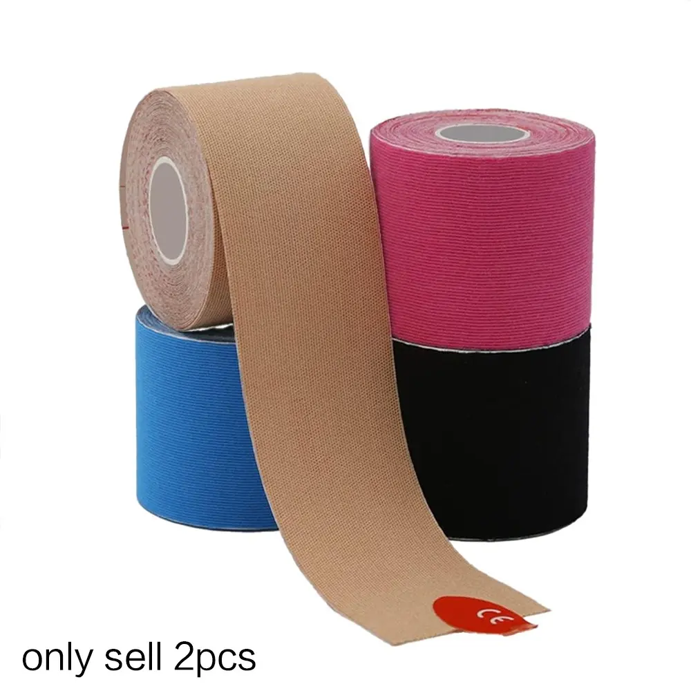 2Counts/Set Kinesiology tape, 6 colors available, waterproof kinesiology tape, uncut kinesiology tape, elastic muscle tape, sports tape, athletic tape, knee tape, suitable for sports training and daily use