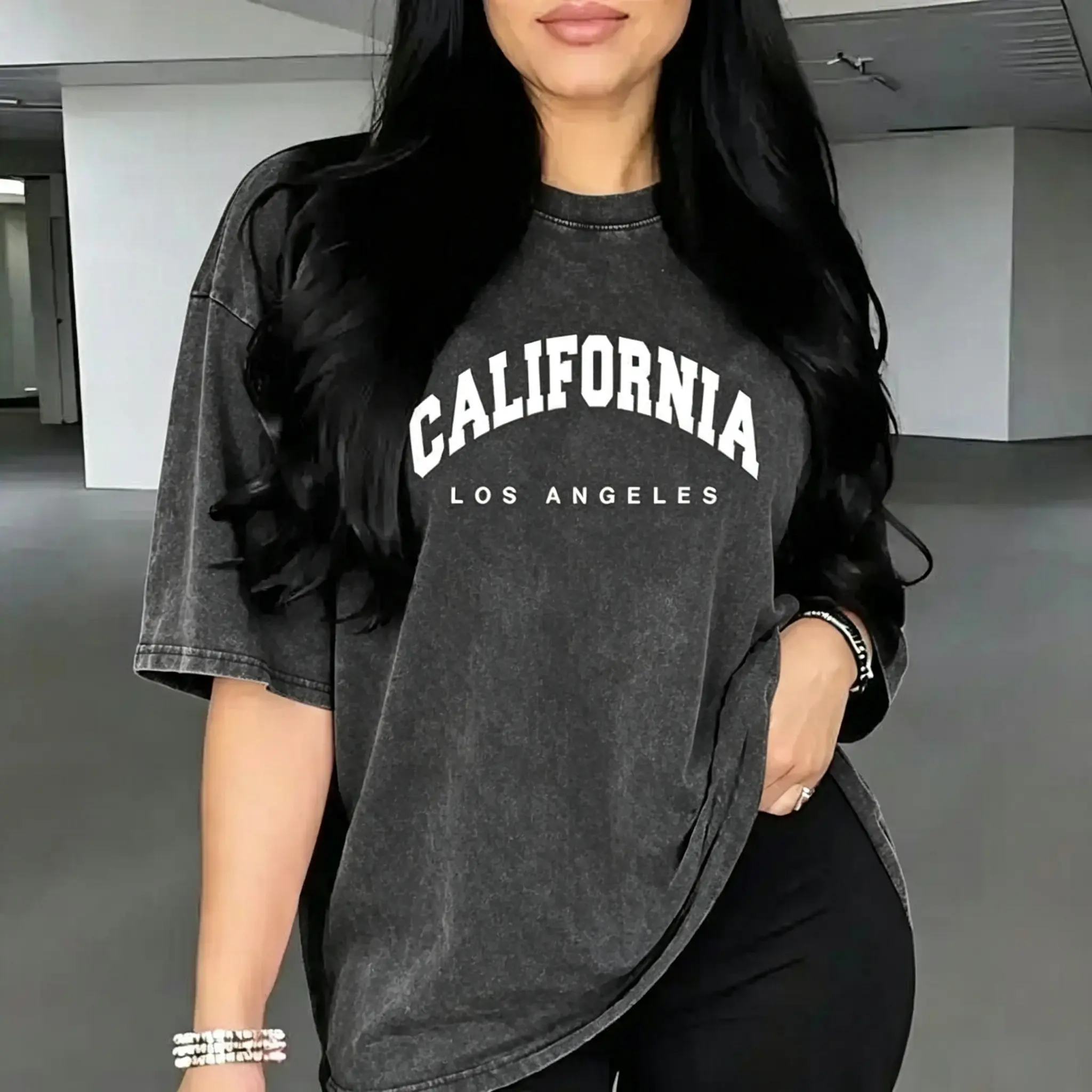 Women's Casual Sport T-Shirt - California Los Angeles Graphic Print, Round Neck Summer Top, Relaxed Fit for Gym, Lounge & Casual Attire, Gym Casual Wear |     Relaxed Fit Shirt |     Lightweight Fabric, Ladies T Shirts