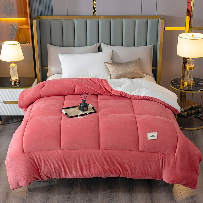 Must-have for Cold Winter, No More Cold Bed, Double-sided Ultra Soft Warm Milk Velvet & Lamb Wool, Instant Warm Touch Duvet, Quilt
