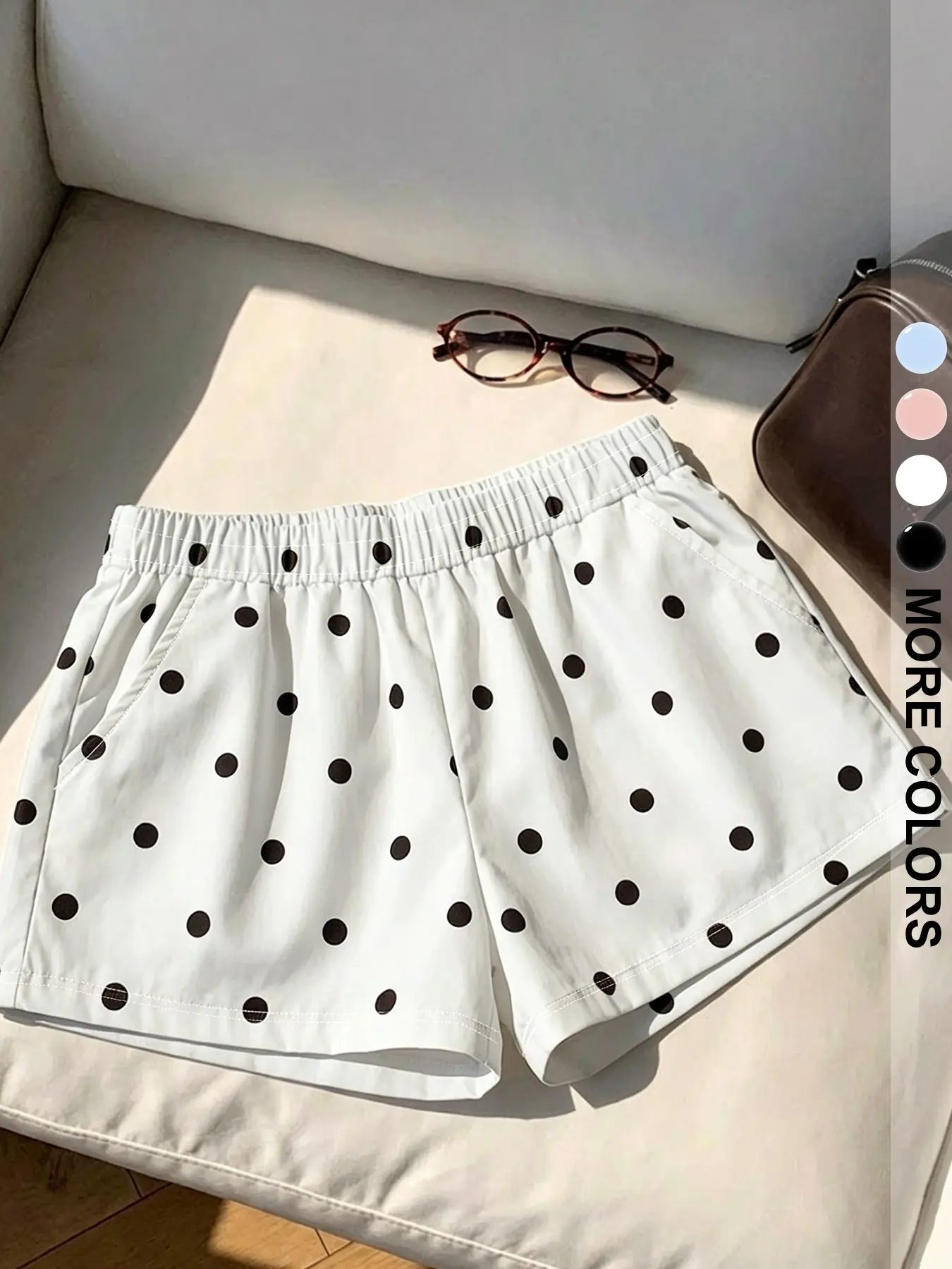 Women's Polka Dot Shorts, Multiple Colors Available, Summer Cool, Cute Cartoon Style, Perfect for Commuting and Campus Life