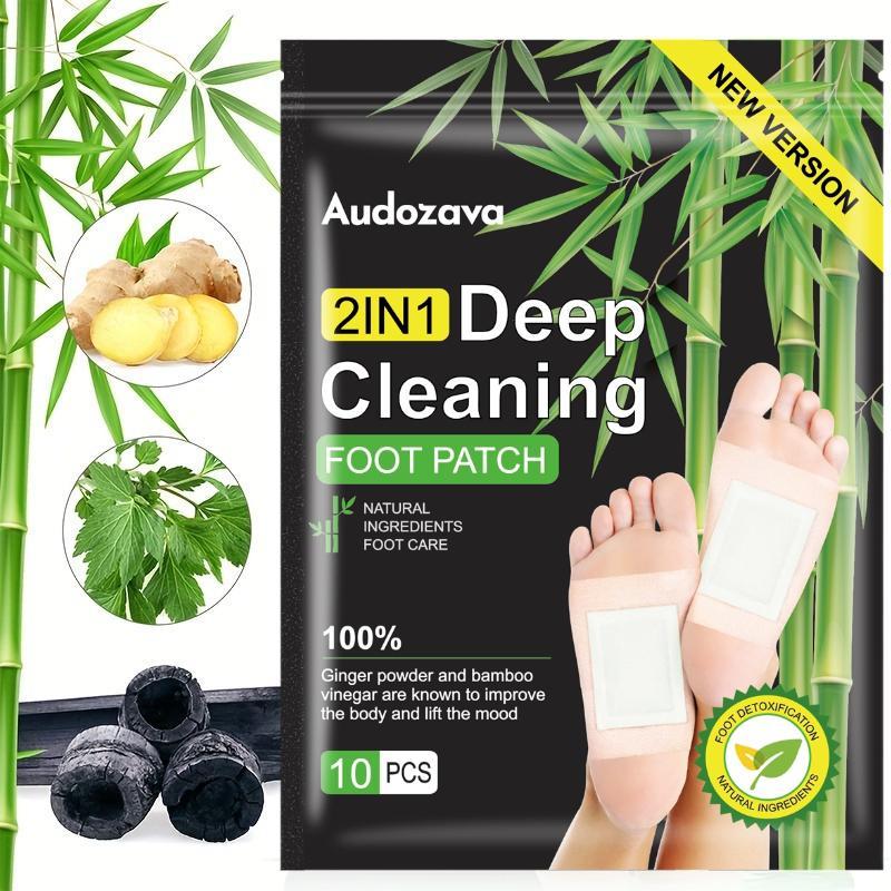 40/20/10pcs Bamboo Charcoal Foot Detox Patches Stress Relief Toxin Removal & Better Sleep Natural Deep Cleansing Pads with Acupoint Stimulation & Warm Effect