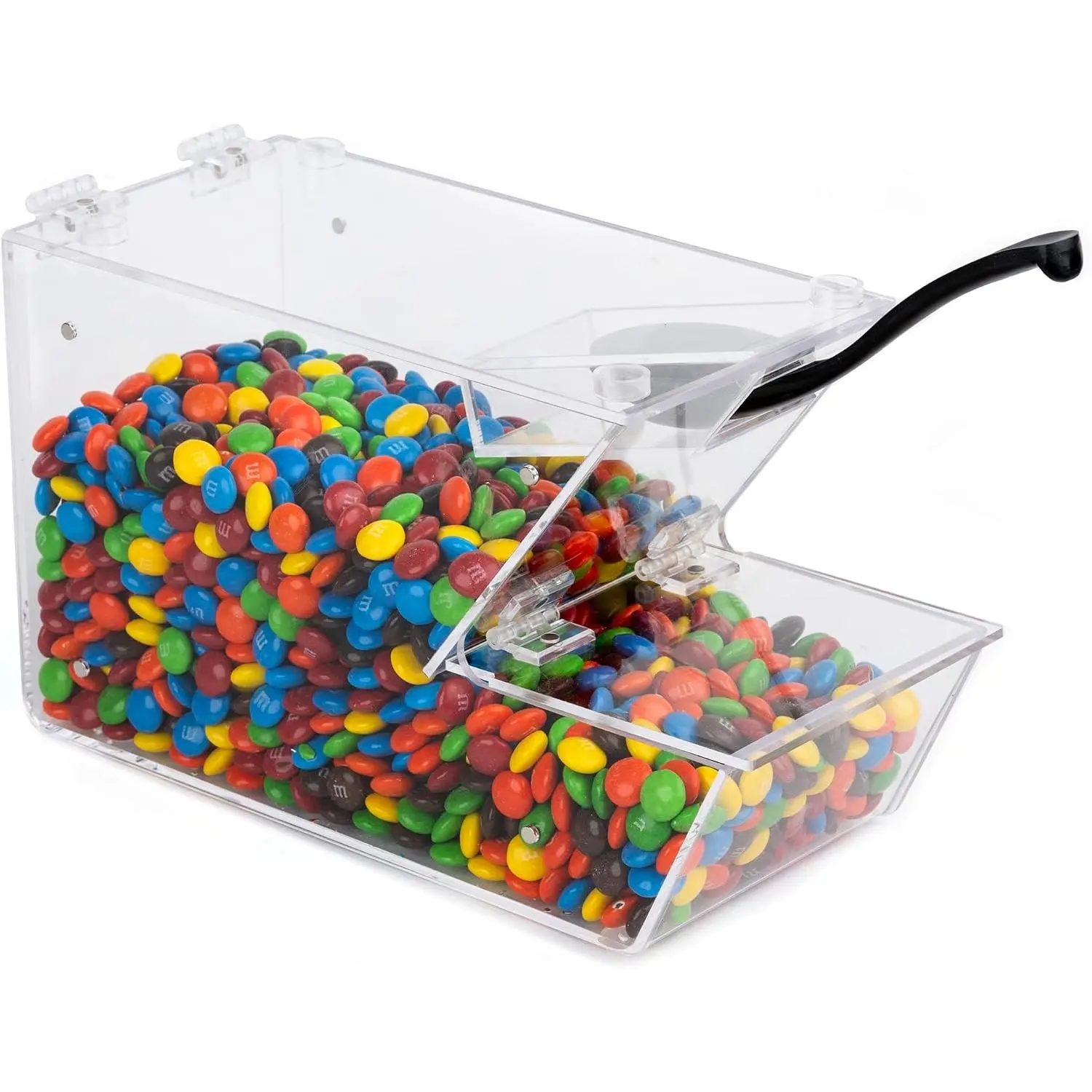 Candy Bin Topping Dispenser -  Bulk Sprinkle Container w/Scoop, Stackable &  for Multiple Holders  Shelf - Commercial Setting for Cereal, Nuts, Candies & Snack  Storage