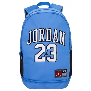 AJ Air AJ 23 Backpack – Unisex Adjustable Polyester Jersey-Style Bag in Carolina Blue, Bulls Red, or Black