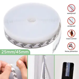 5M/16ft Window Sealing Strip, Self Adhesive Weather Stripping 45mm Width, Silicone Door Bottom Seal Strip Tape for Gaps of House Glass Shower Window and Door Weatherproof Soundproof, Transparent