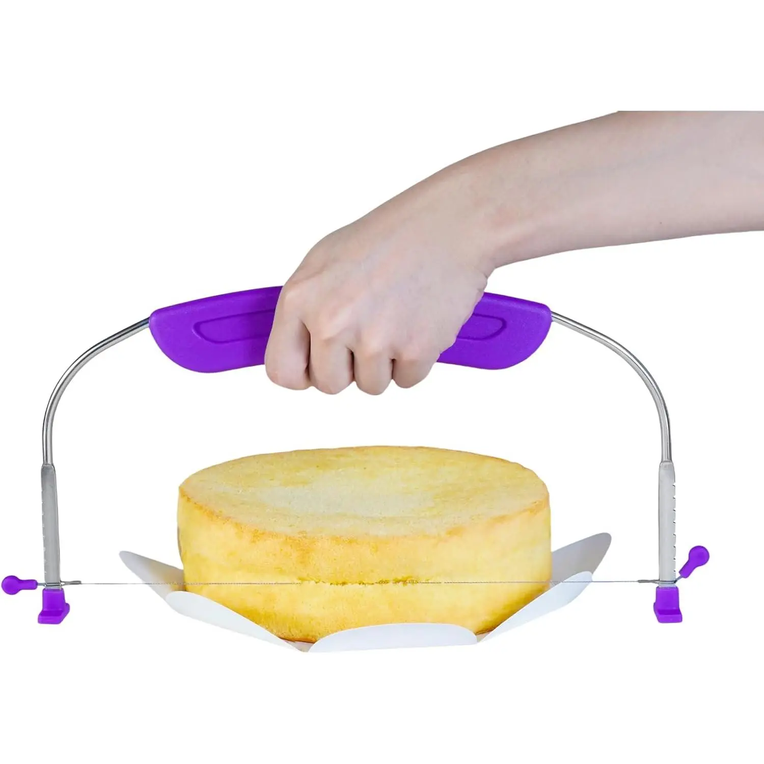 Adjustable Cake LevCake  Slicer Leveler, 9 Different Height   Grade Stainless Steel Double Wires Cake /Slicer/Adjustable Cake Leveler for Leveling and Molding ()