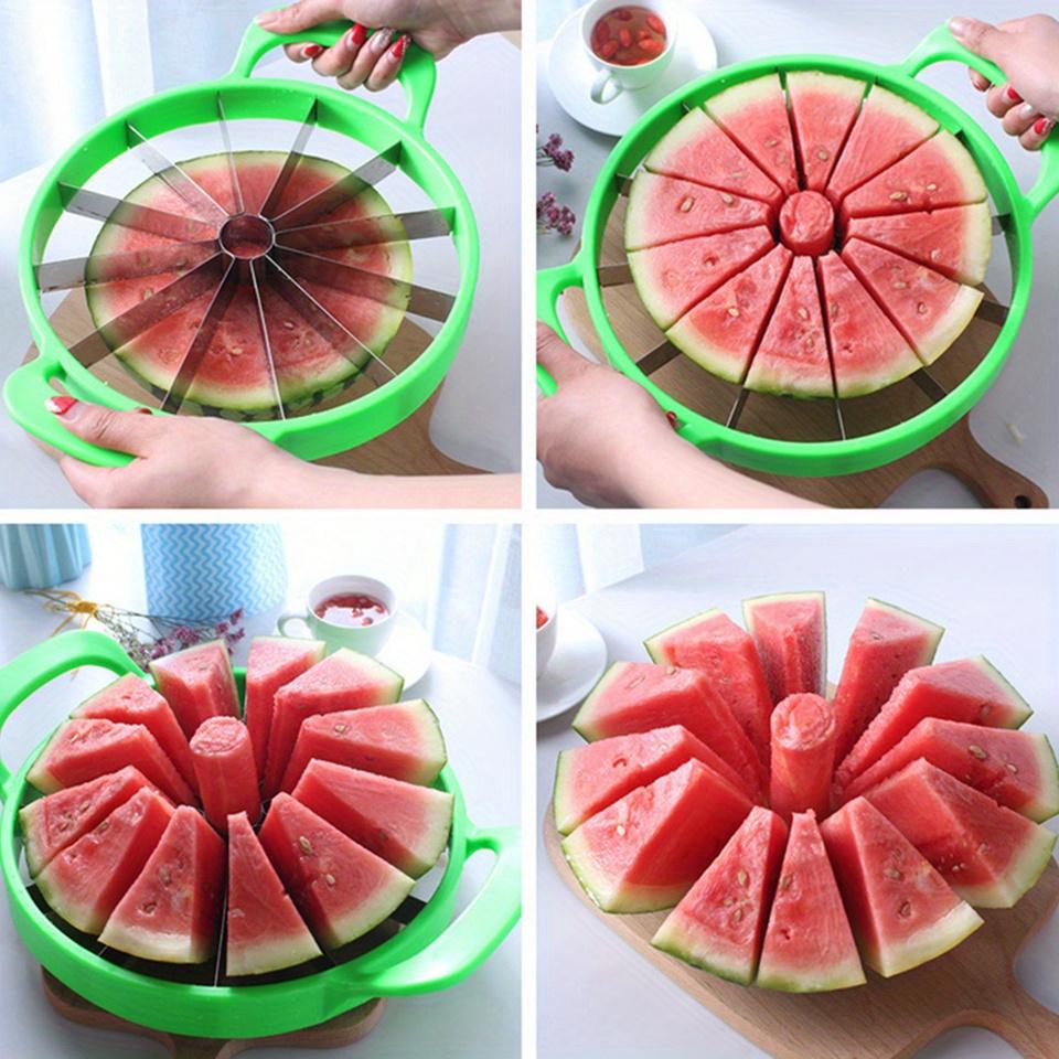 Easy-Grip Stainless Steel Manual Fruit Vegetable Slicer, Vegetable Cutting Slicer, Large Cutter for Perfect Watermelon Cantaloupe Slices, Ideal Kitchen Utensils for Home Use