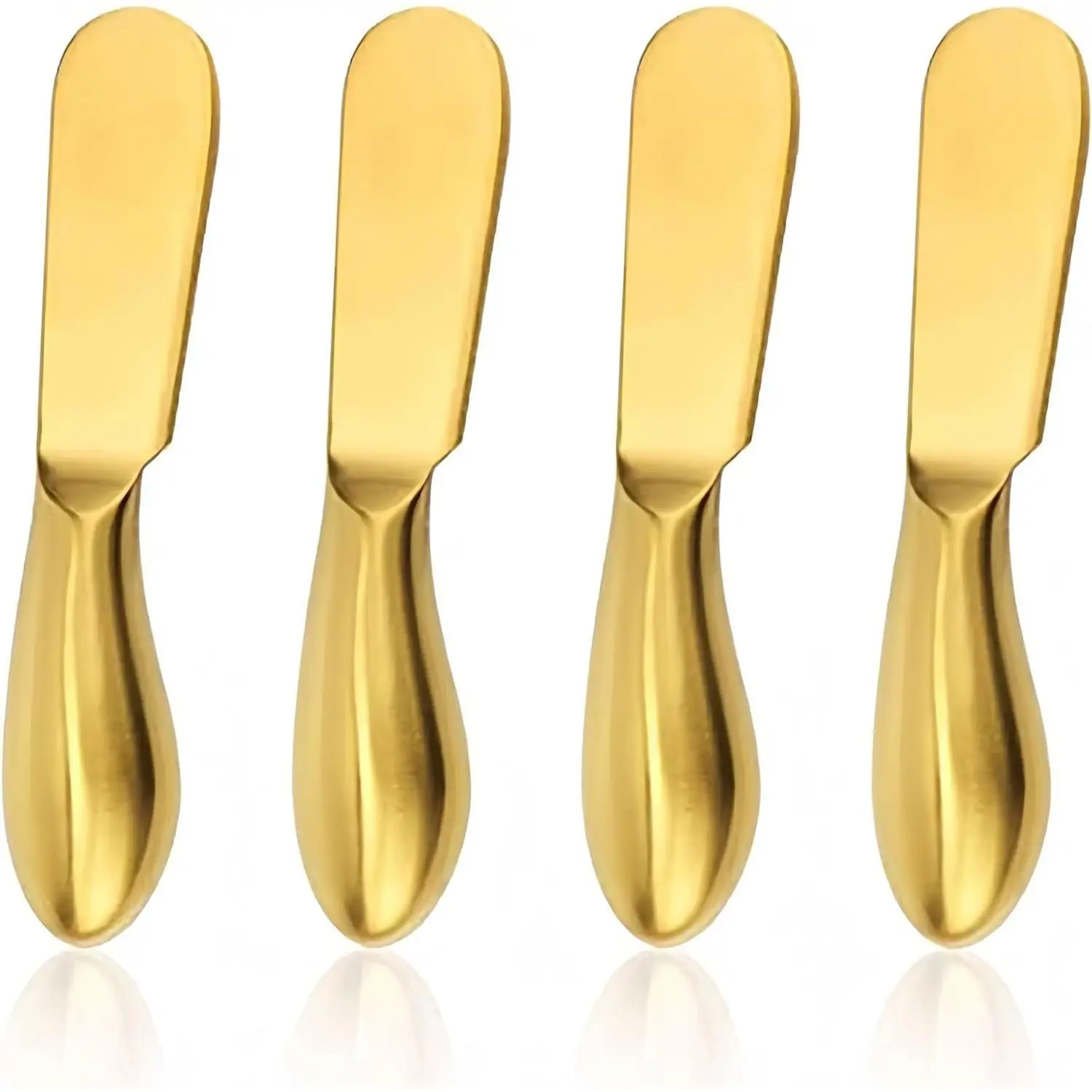 Stainless Steel Butter Knife 4Pcs Gold Applicator Set for Home Breakfast Use, Deluxe Sandwich Cream Cheese Condiment Knives
