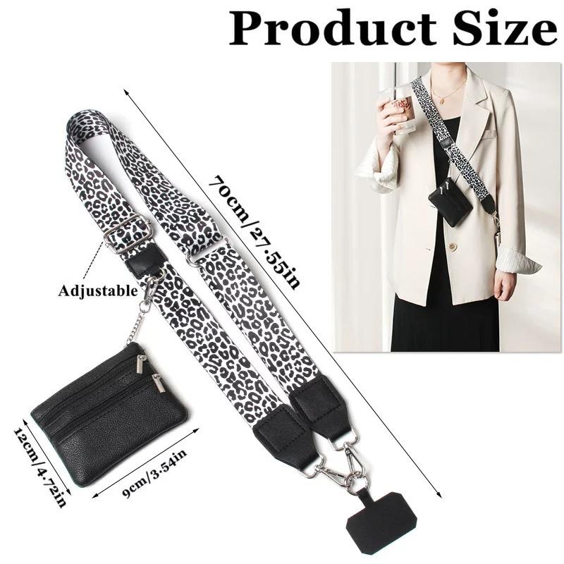 Sexy leopard print mobile phone crossbody strap, phone sling, phone charms, multi-functional and adjustable, can be used for mobile phone decoration, backpack decoration, backpack decoration with wallet, suitable for gifts to give to your girlfriend
