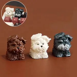 Cute Scrawled Puppy Keycaps ABS Resin Personalized Handmade The Wind Blows The Puppy 1U Mechanical Keyboard Animal Keycap Gifts