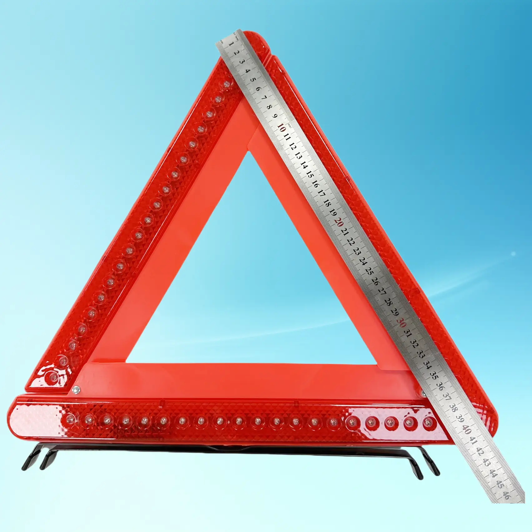 LED Warning Triangle Safety Kit, Reflective Roadside Emergency Breakdown Beacon, Portable Car Trunk Stand