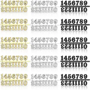 15 Pieces Clock Numerals Kit in Black Silver Gold, DIY Arabic Numerals Clock Numbers with Clock Hands, Replacement Clock Accessories for Home Art Decor